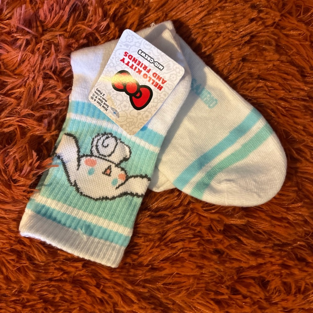 Hello Kitty Casual Socks White and Blue